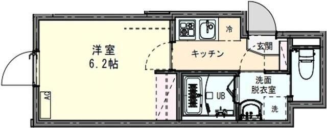KEI新小岩(1K/3階)の間取り写真