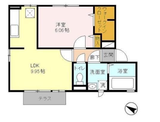 ピュアティII(1LDK/1階)の間取り写真