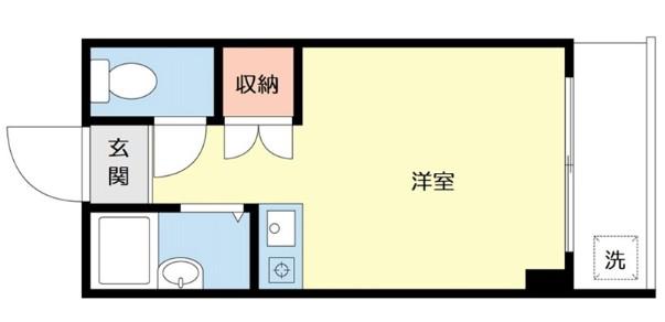 カスガヒルズ(ワンルーム/2階)の間取り写真