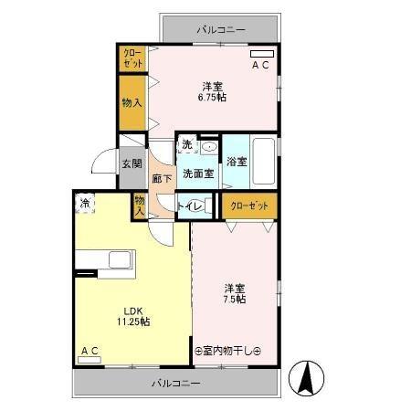 ファミール21(2LDK/3階)の間取り写真