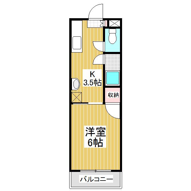 アルファI(1K/3階)の間取り写真