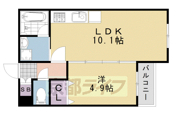 リアン桂イースト(1LDK/2階)の間取り写真