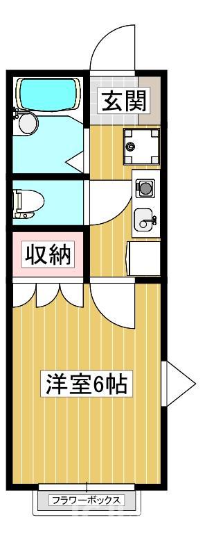 LOWE鴨島(1K/2階)の間取り写真