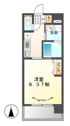 ルーエ本山(1K/7階)の間取り写真