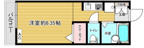 リファレンス胡録台B棟(ワンルーム/2階)の間取り写真