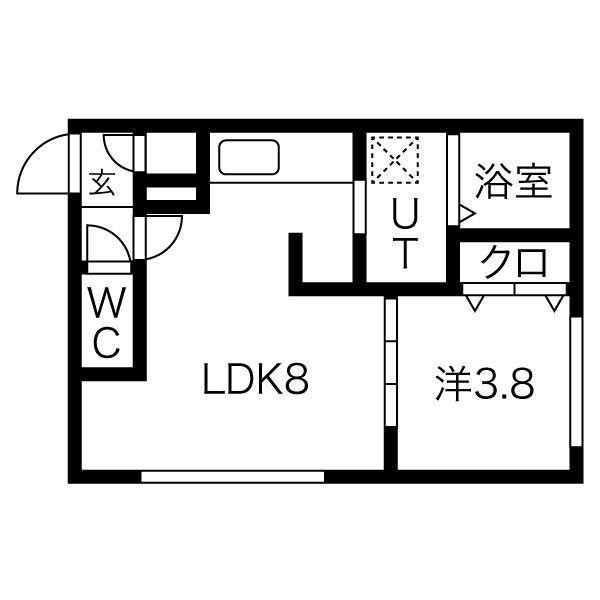 FORESTA平岸(1LDK/1階)の間取り写真