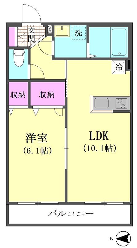 グリーンコート大森(1LDK/2階)の間取り写真