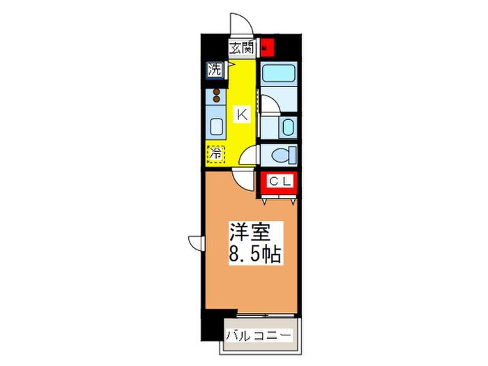 ムッシュヒロI21(1K/3階)の間取り写真