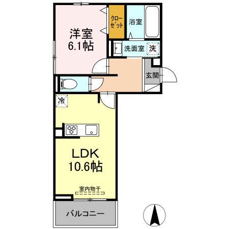 シャインテラス(1LDK/3階)の間取り写真