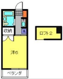 ピュアブラッサム(1K/1階)の間取り写真