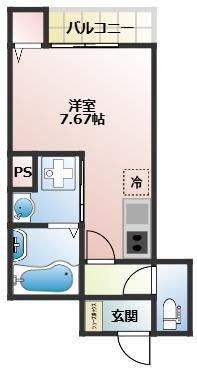 THE NOBLES 諏訪野町II(ワンルーム/1階)の間取り写真