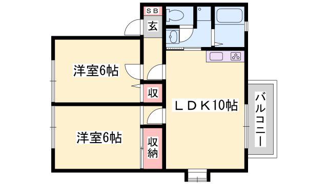 サンフォーレスト(2LDK/1階)の間取り写真