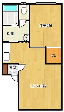 ヴィラやまなみ(1LDK/1階)の間取り写真