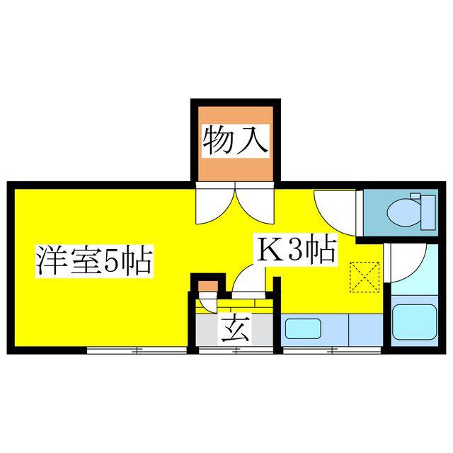 チェリーハウス(ワンルーム/2階)の間取り写真
