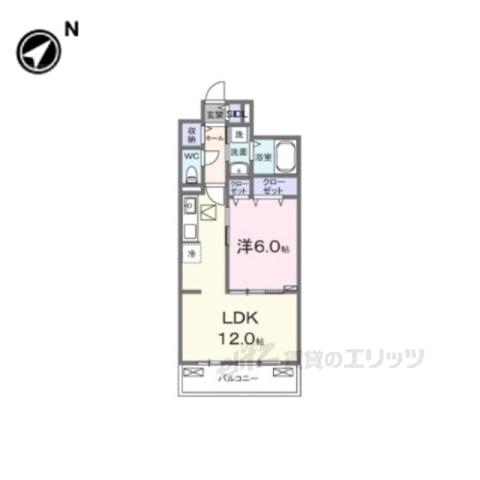 エルグランデSOU(1LDK/1階)の間取り写真