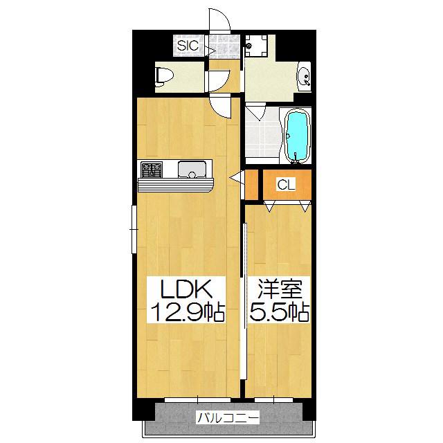 DWELL東寺道(1LDK/3階)の間取り写真