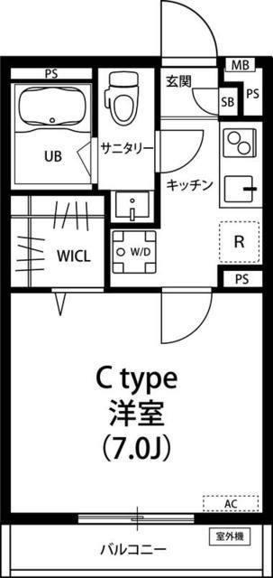 リブル薬円台(1K/2階)の間取り写真