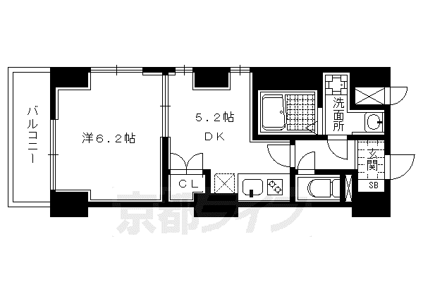 プラザ堀川寺之内(1DK/3階)の間取り写真