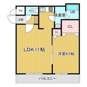 リベア的場(1LDK/3階)の間取り写真
