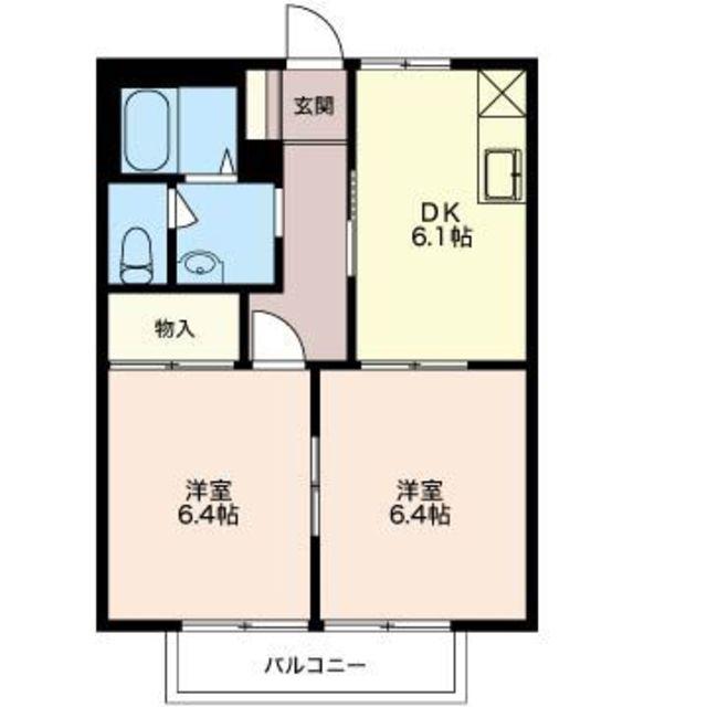 MハイツIV(2DK/2階)の間取り写真