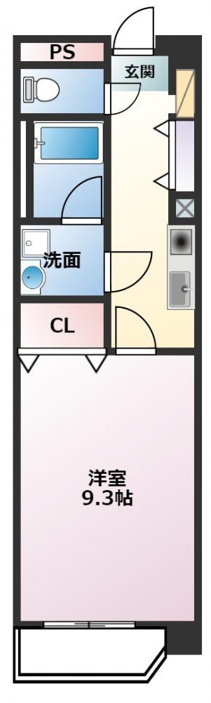 サンフレア(1K/3階)の間取り写真
