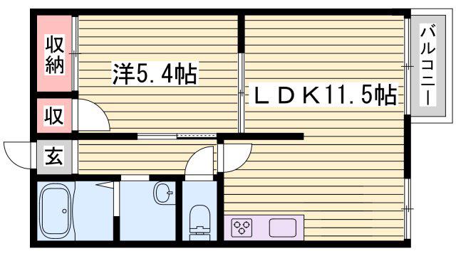 タウニイ塩屋(1LDK/1階)の間取り写真