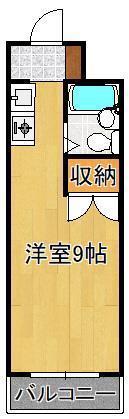 PLイースト枝光(ワンルーム/2階)の間取り写真