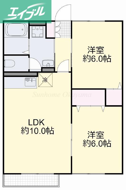 コンセール(2LDK/1階)の間取り写真
