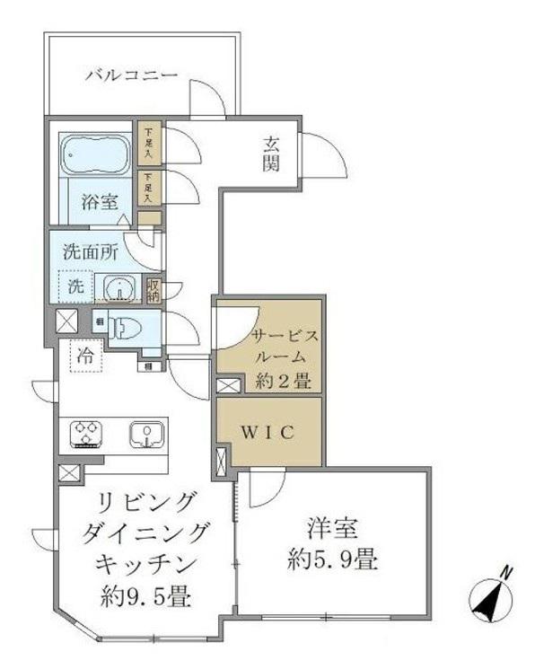 COMPOSITE高輪 COMPOSITE高輪(1SLDK/4階)の間取り写真