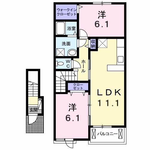 エトワール(2LDK/2階)の間取り写真