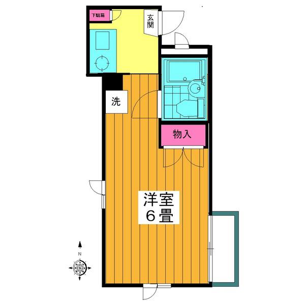 ツイン大岡山A(ワンルーム/1階)の間取り写真