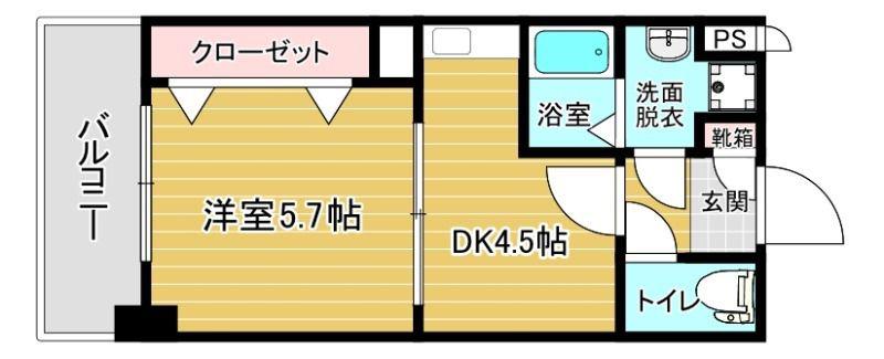 リファレンスベイサイド(1DK/5階)の間取り写真