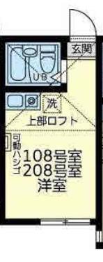 カーザ ビアンカ(ワンルーム/1階)の間取り写真