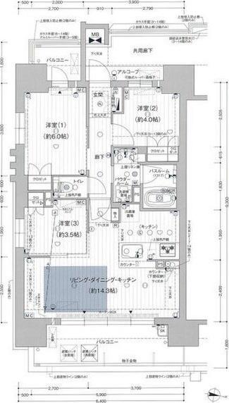 プレサンス ロジェ 名駅南(3LDK/11階)の間取り写真