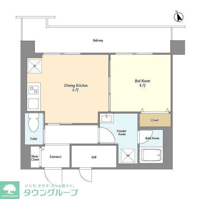 BLUROCK神楽坂(1DK/9階)の間取り写真
