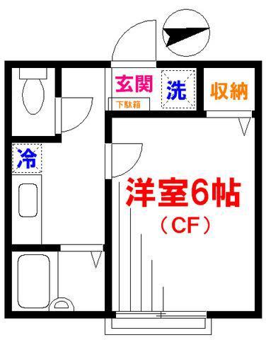 ソレジオ(1K/1階)の間取り写真