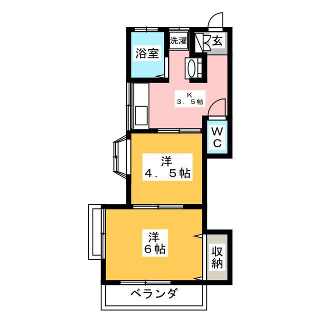 サンハイム(2K/2階)の間取り写真