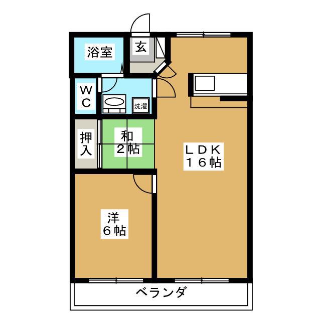 メゾンミズタ(2LDK/2階)の間取り写真