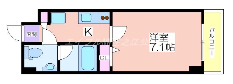 FDSKOHAMAウエスト(1K/10階)の間取り写真