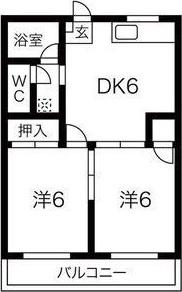 HIIRAGI千年(2DK/3階)の間取り写真