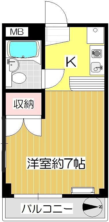 キャピタルシティキノシタ(ワンルーム/2階)の間取り写真