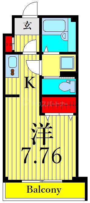 サンジュエル町屋(1K/4階)の間取り写真