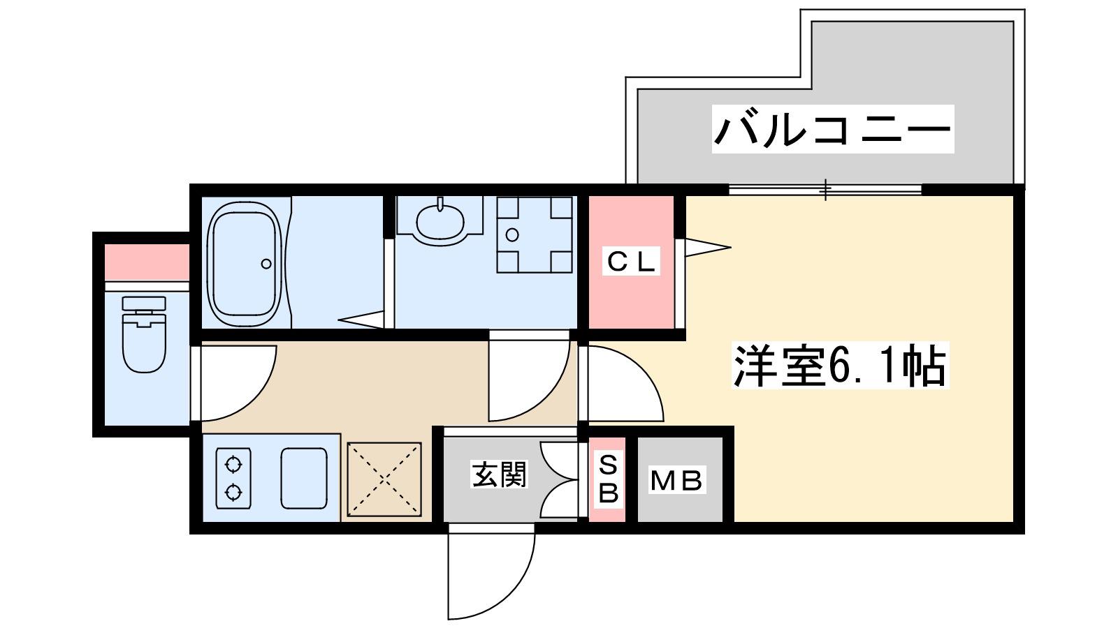 ディームス新大阪(1K/10階)の間取り写真