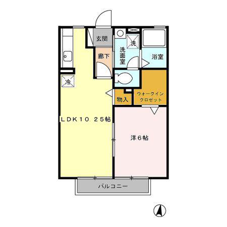 イースター(1LDK/2階)の間取り写真