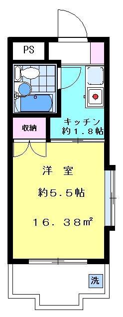 ハイタウン多摩川NO2(1K/3階)の間取り写真
