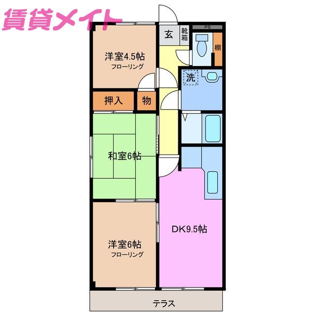 グリーンヒル二本松(3DK/1階)の間取り写真