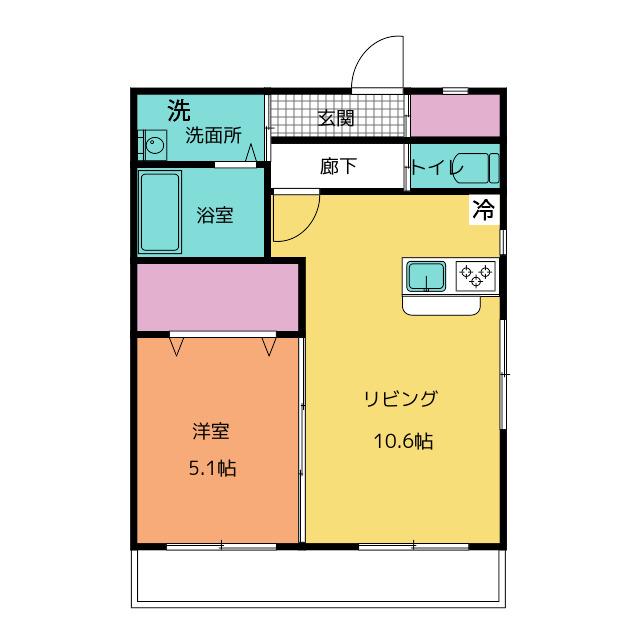 インフィニティ(1LDK/1階)の間取り写真