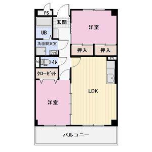 LIMPIA TAKAIDE B(2LDK/1階)の間取り写真