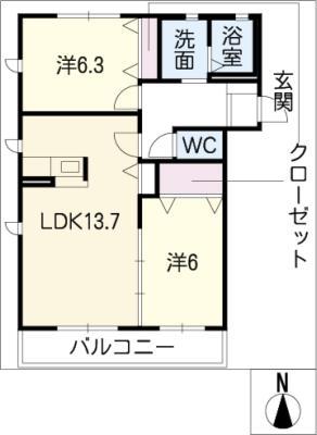 テールプラン A(2LDK/2階)の間取り写真