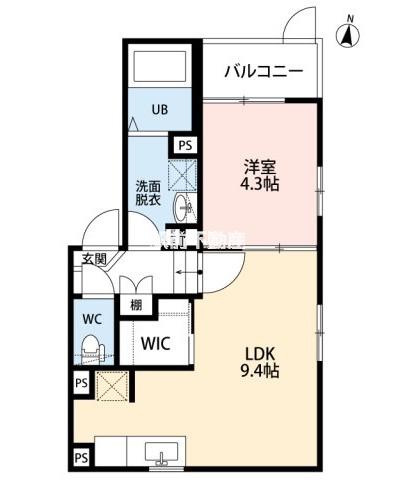CB小郡エコル(1LDK/2階)の間取り写真